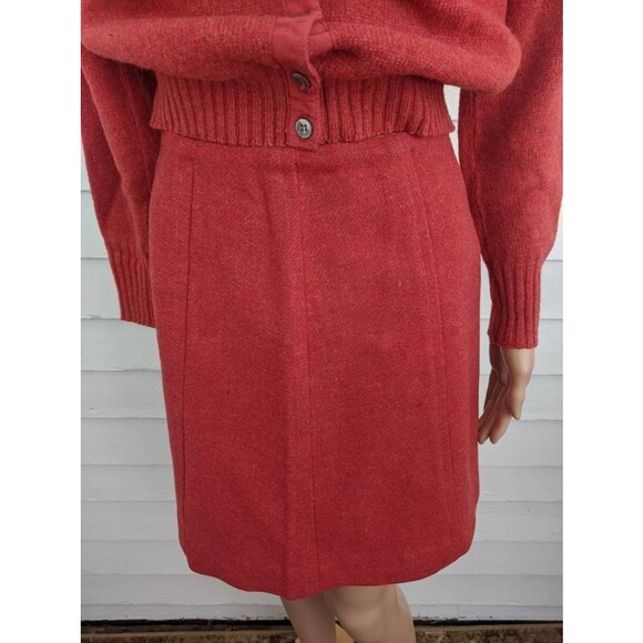Vintage 60s Tomato Red Skirt 23 Waist XS XXS Junior Bazaar - Picture 6 of 6